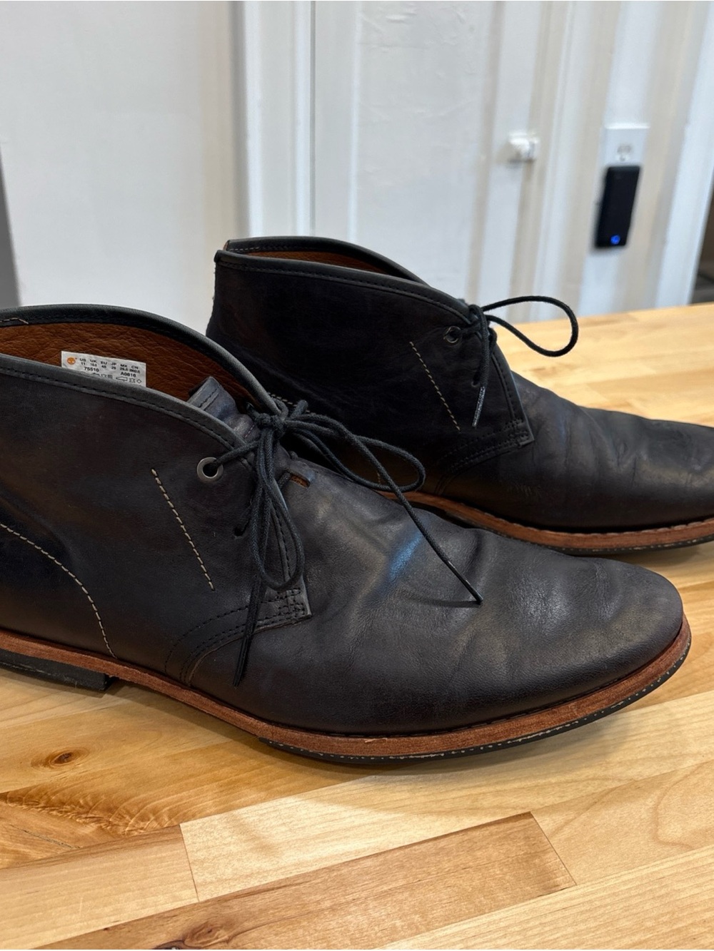 Timberland Wodehouse Ankle Laced Leather Black Chukka Boots 75510 Mens Sz 11